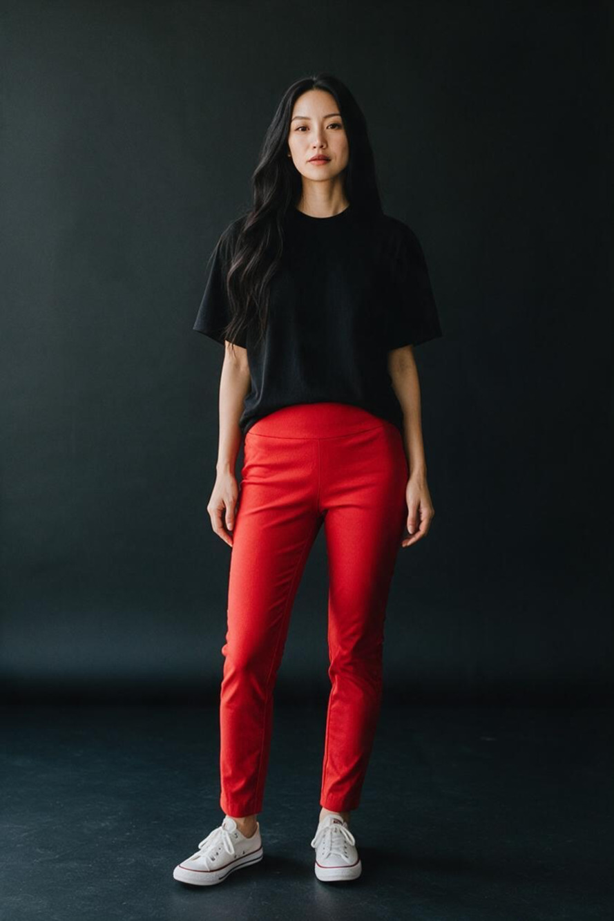 New York & Company The Whitney Pull-On Pant Size XS Red Ankle Pants